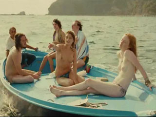 Group of young hippie nude sea tour and sex relationship